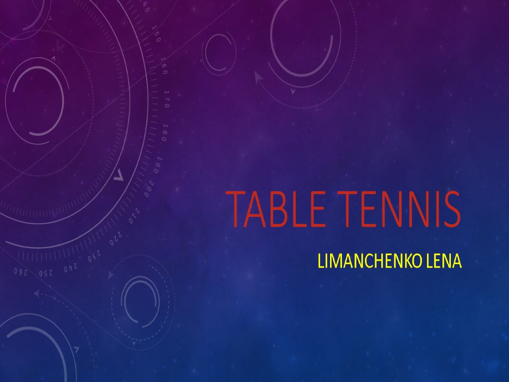 Table tennis Limanchenko Lena